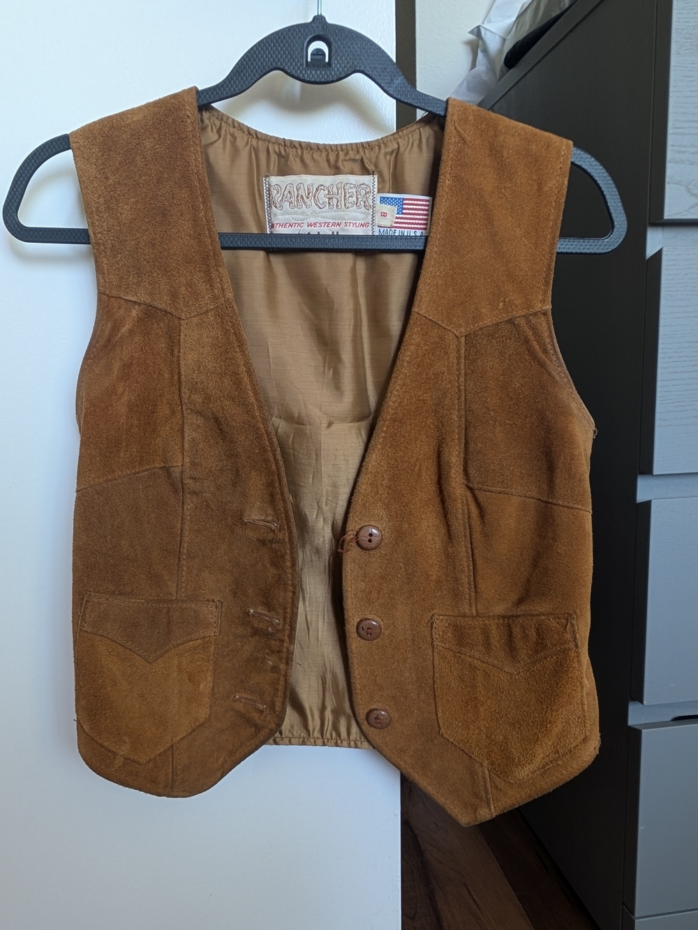 Schott Rancher Brown Suede Western Vest
